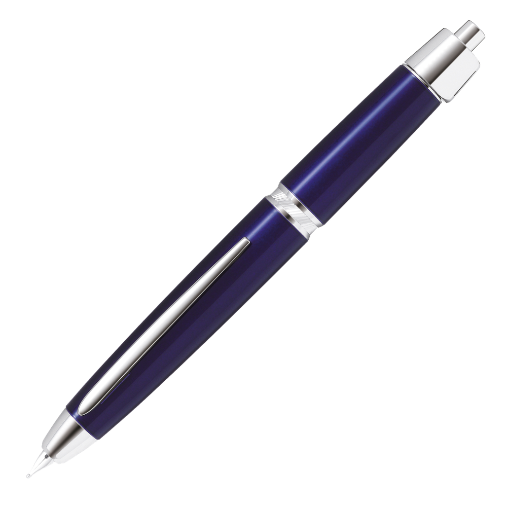Pilot Capless LS Blue Fountain Pen with Rhodium Trim – Elegant and Modern Design