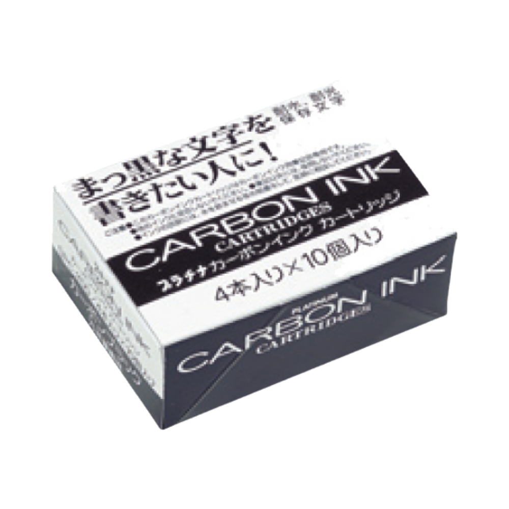 Platinum Carbon Ink Patronen in Einzelverpackung – 4 schwarze Tintenpatronen für Füllfederhalter.