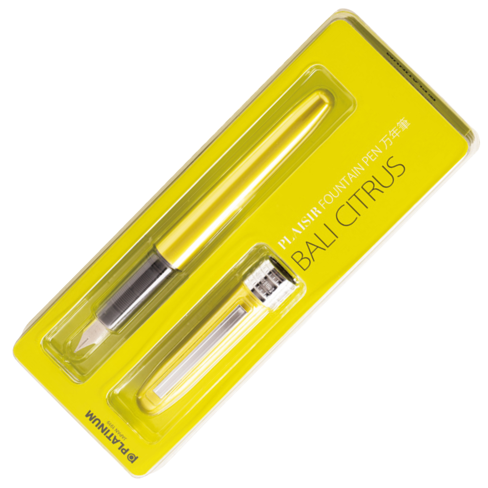 Platinum Plaisir - G Pack Bali Citrus Füllfederhalter in frischem Citrus-Grün mit silberner Edelstahlfeder und verchromtem Clip.