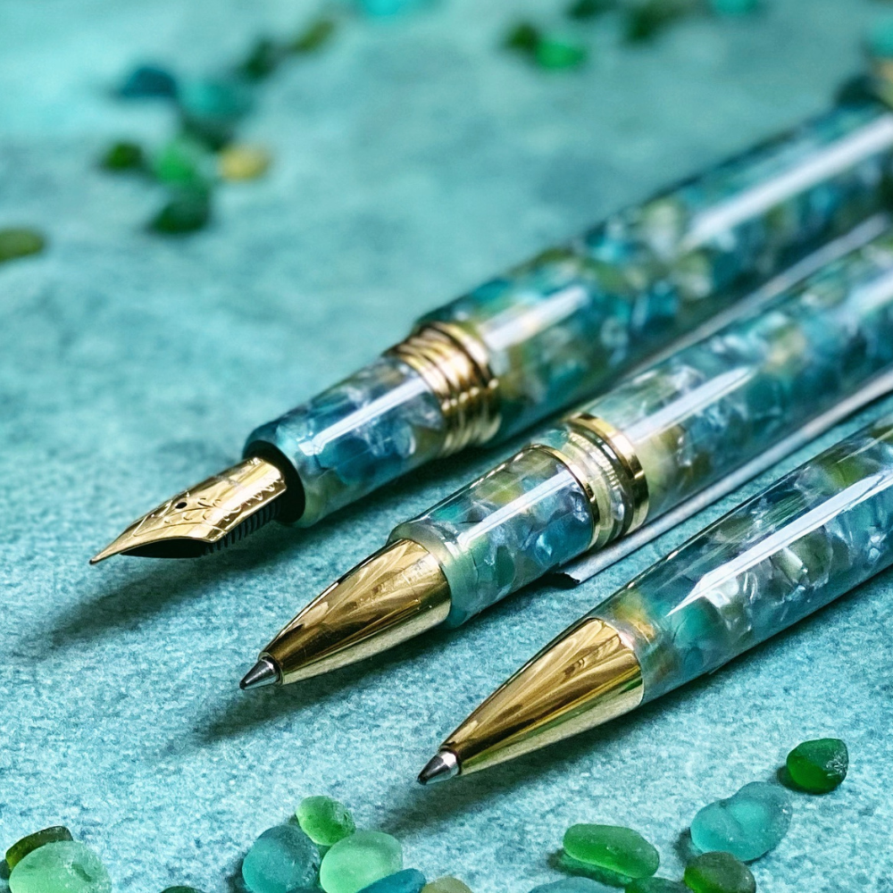 Esterbrook Estie Sea Glass Gold Trim Rollerball