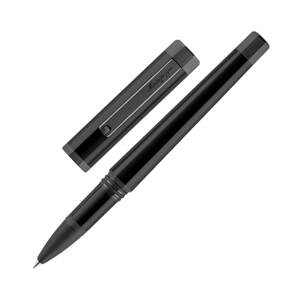 Montegrappa Otto Ultra-Black IP Rollerball Pen in packaging box