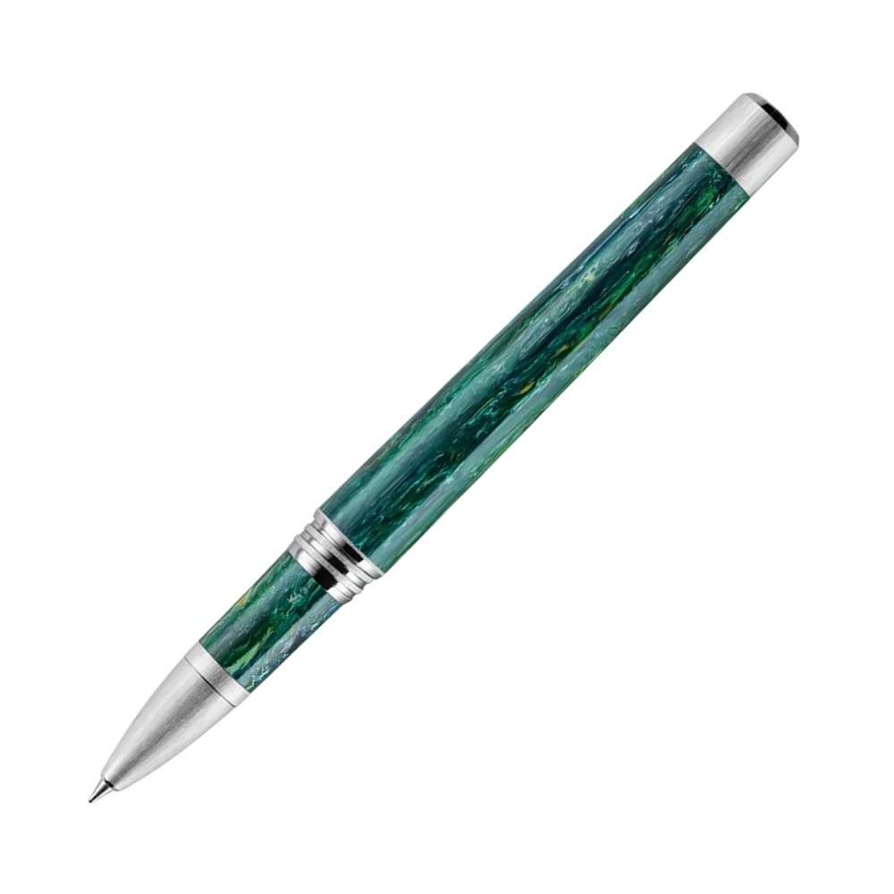 Close-up view of Montegrappa Zero Zodiac Sagittarius Rollerball Pen's tip