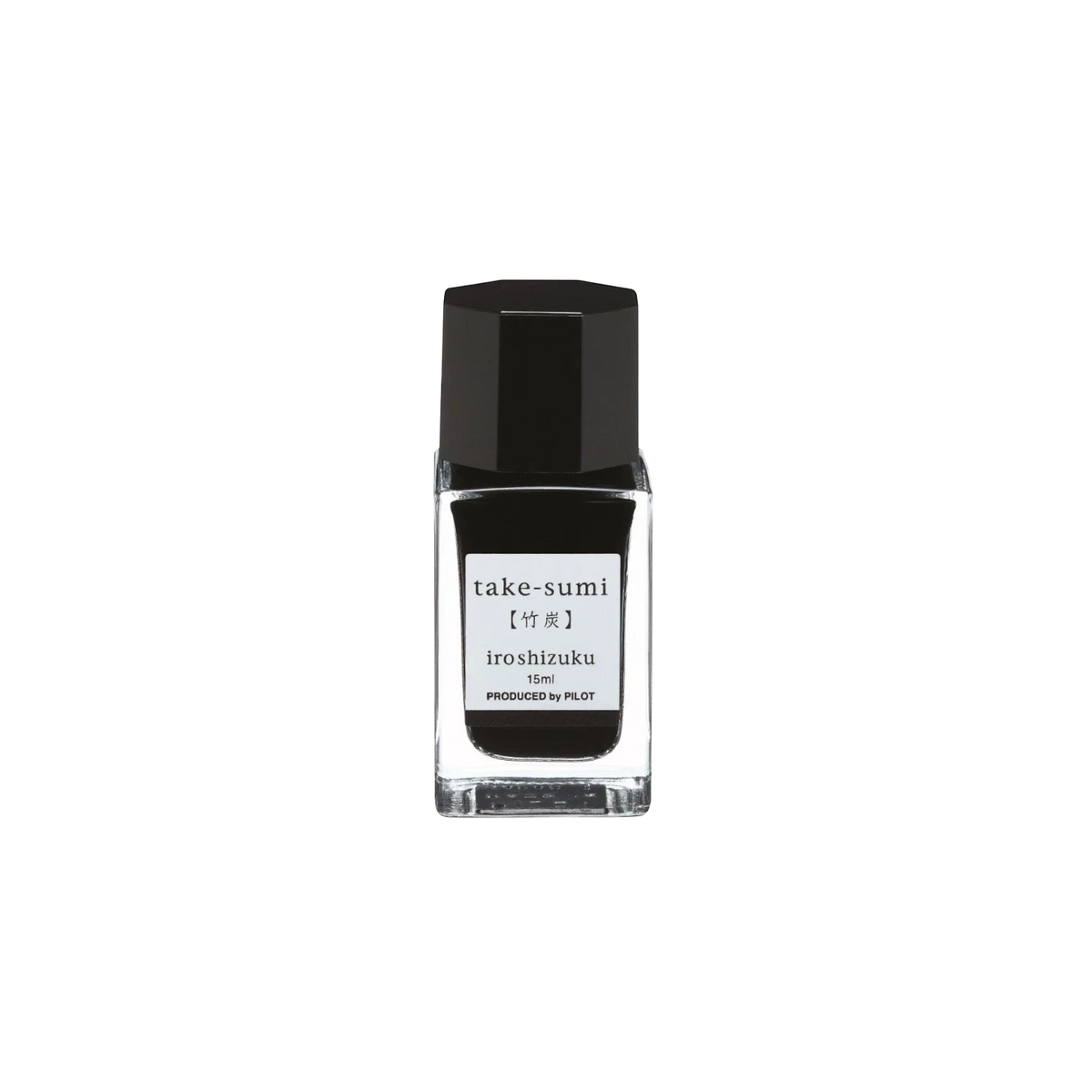 Landsiedel Fine Writing Pilot iroshizuku Tinte Take-sumi in einem eleganten Glasflakon mit schwarzem Verschluss