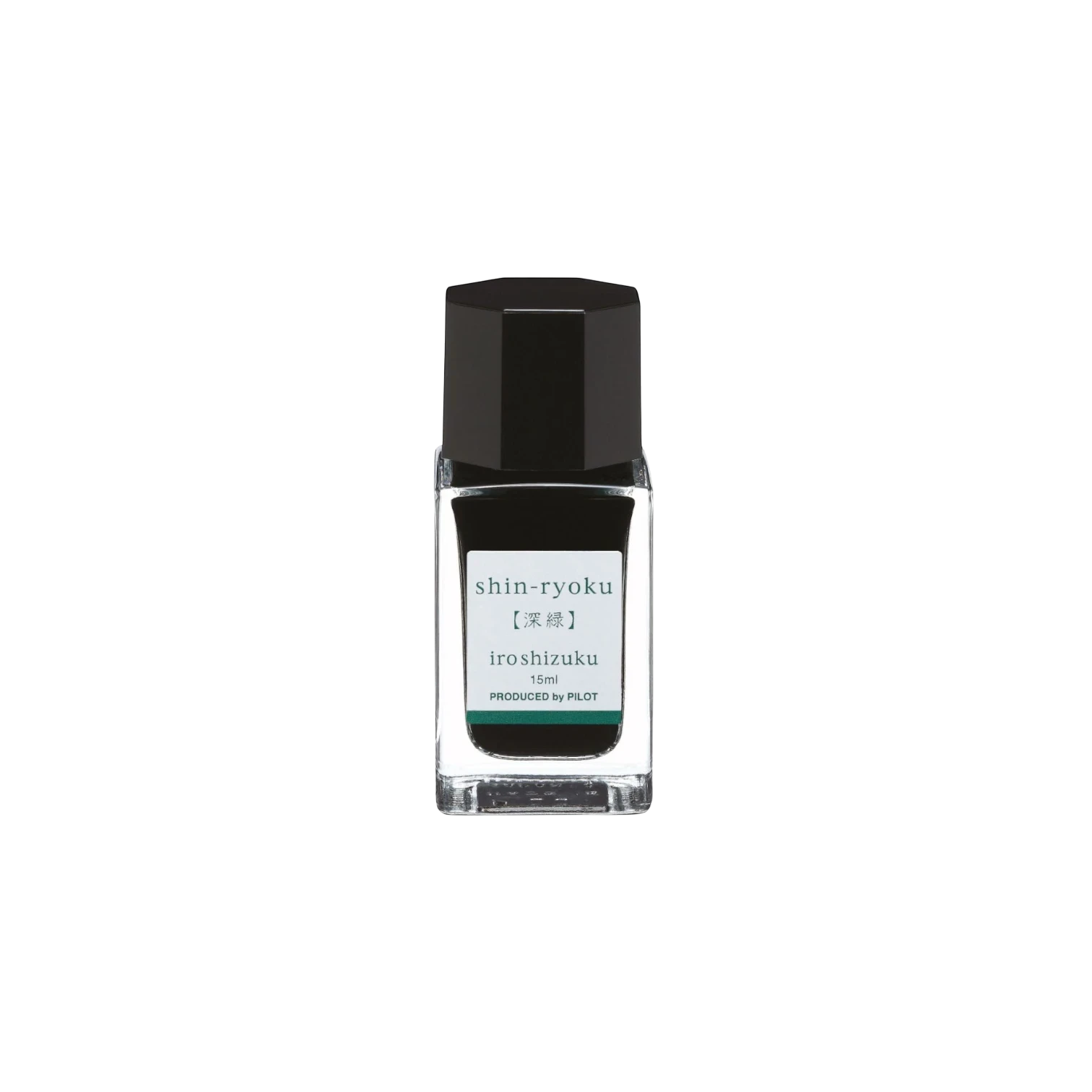 Landsiedel Fine Writing Pilot iroshizuku Shin-Ryoku Tinte im eleganten 15ml Glasflakon mit schwarzem Verschluss