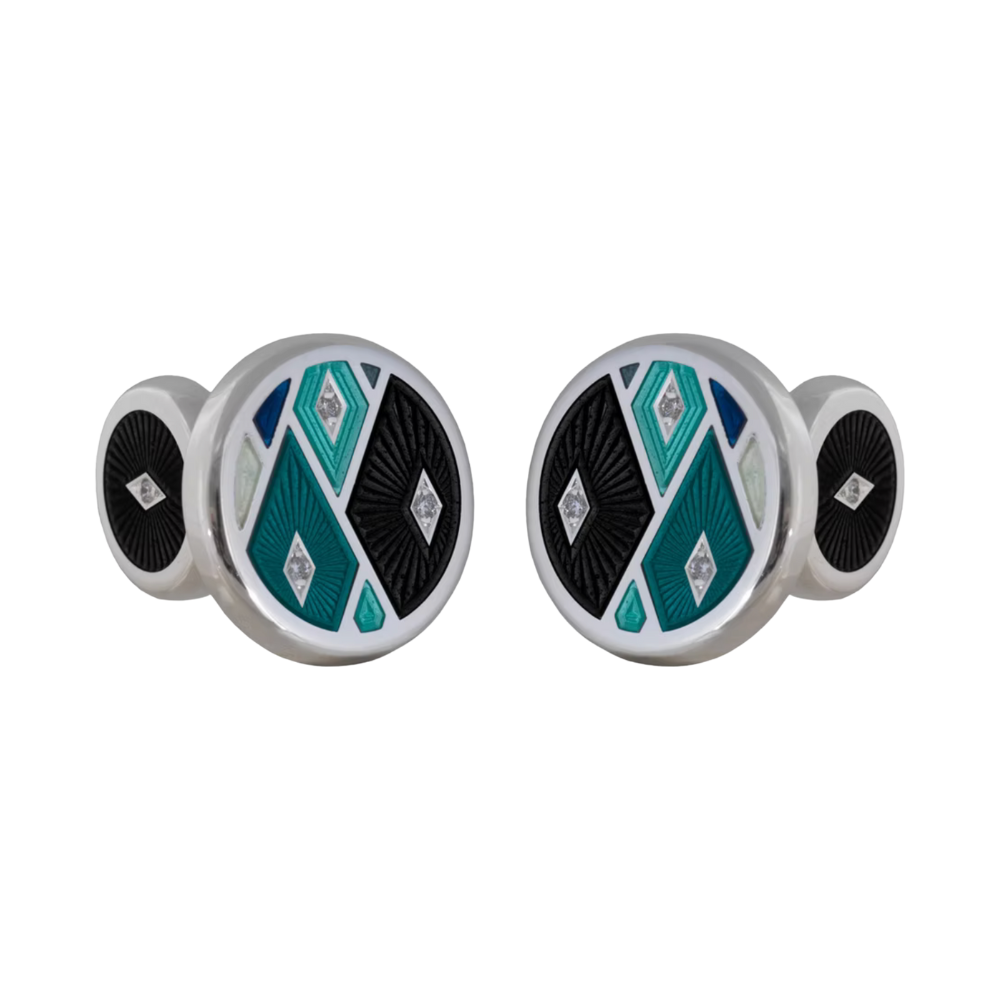 David Oscarson – Harlequin Cufflinks - Teal