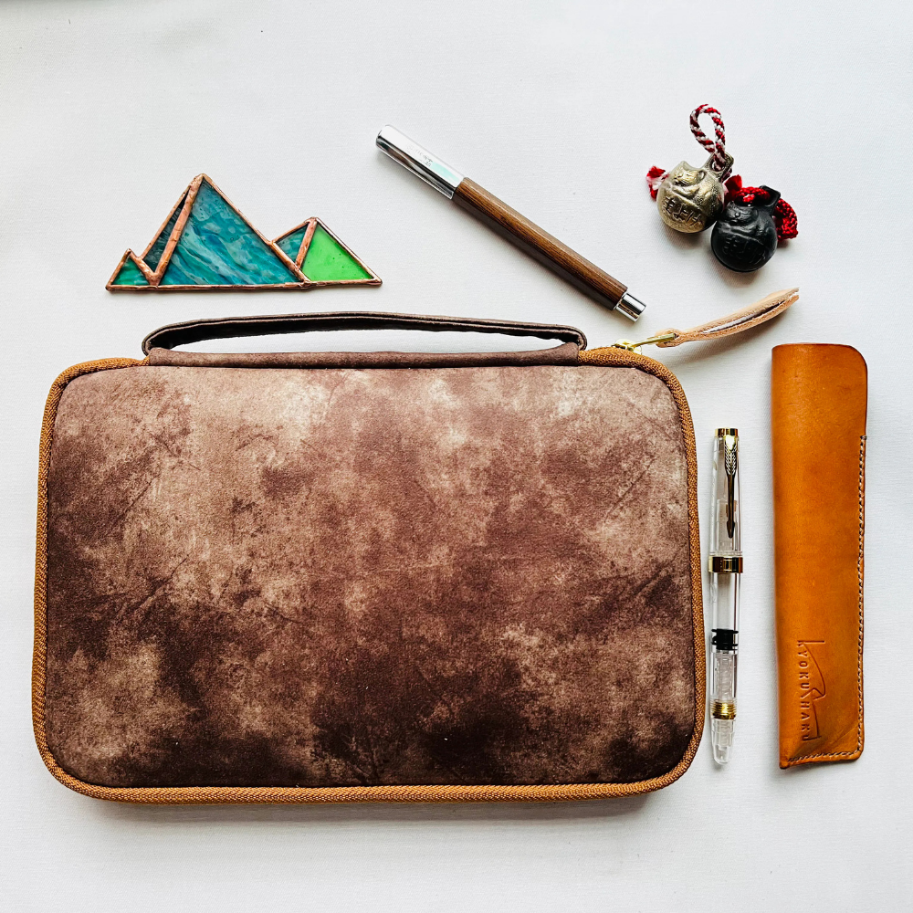 Kyoku haku Pleather Zippered Pen Case für 10 Schreibgeräte