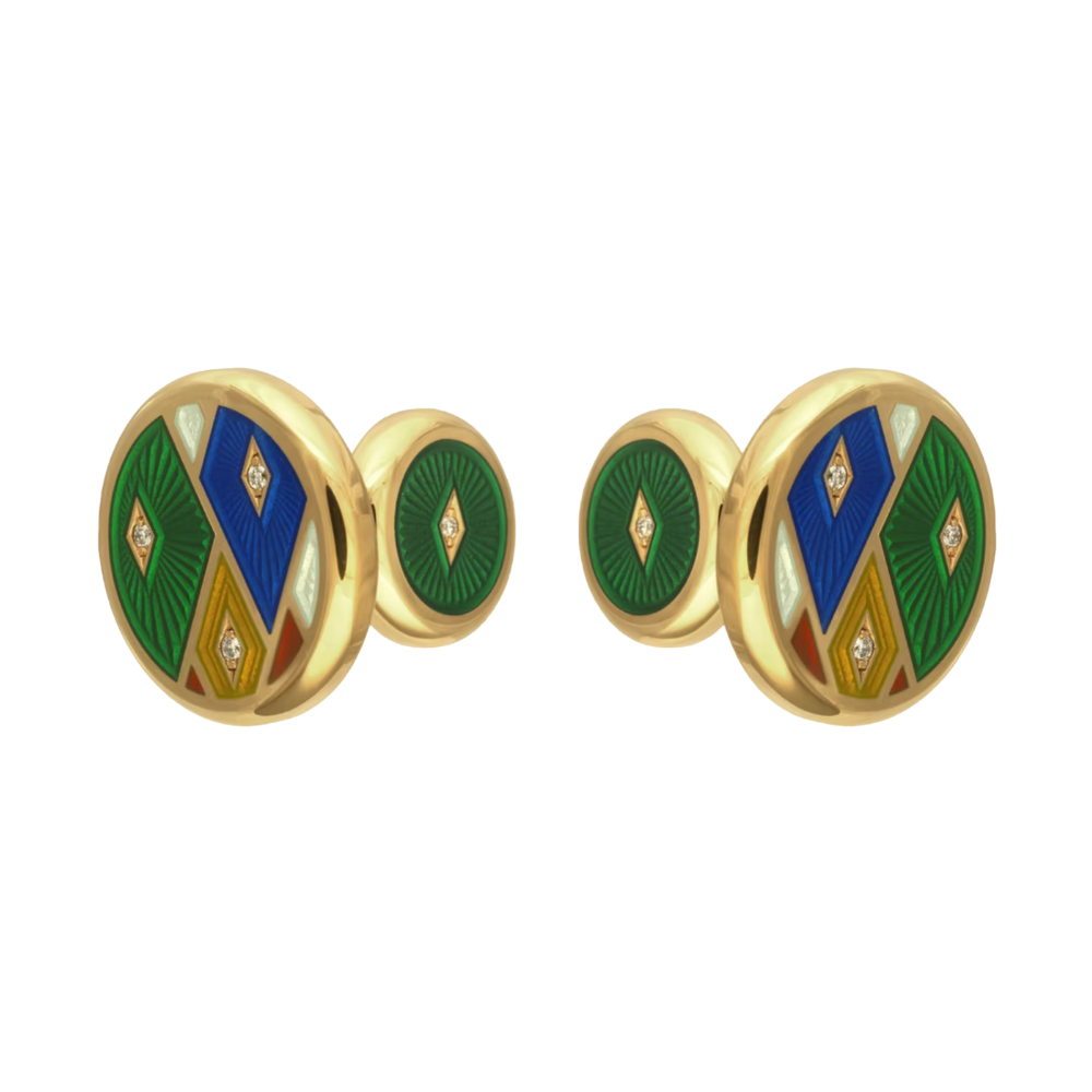 David Oscarson – Harlequin Cufflinks - Emerald Green