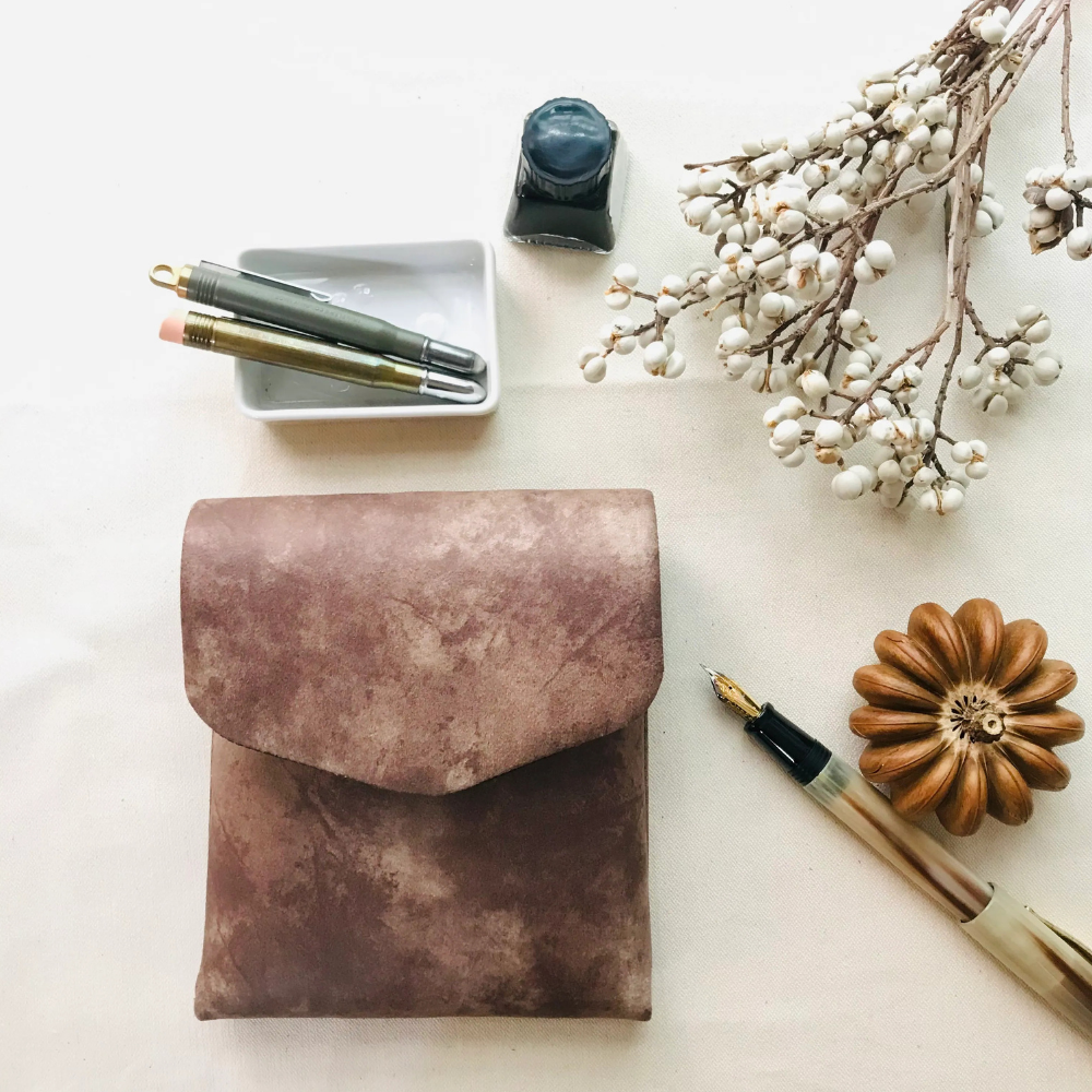 Kyoku haku Leather Feel Pen Case für 5 Schreibgeräte