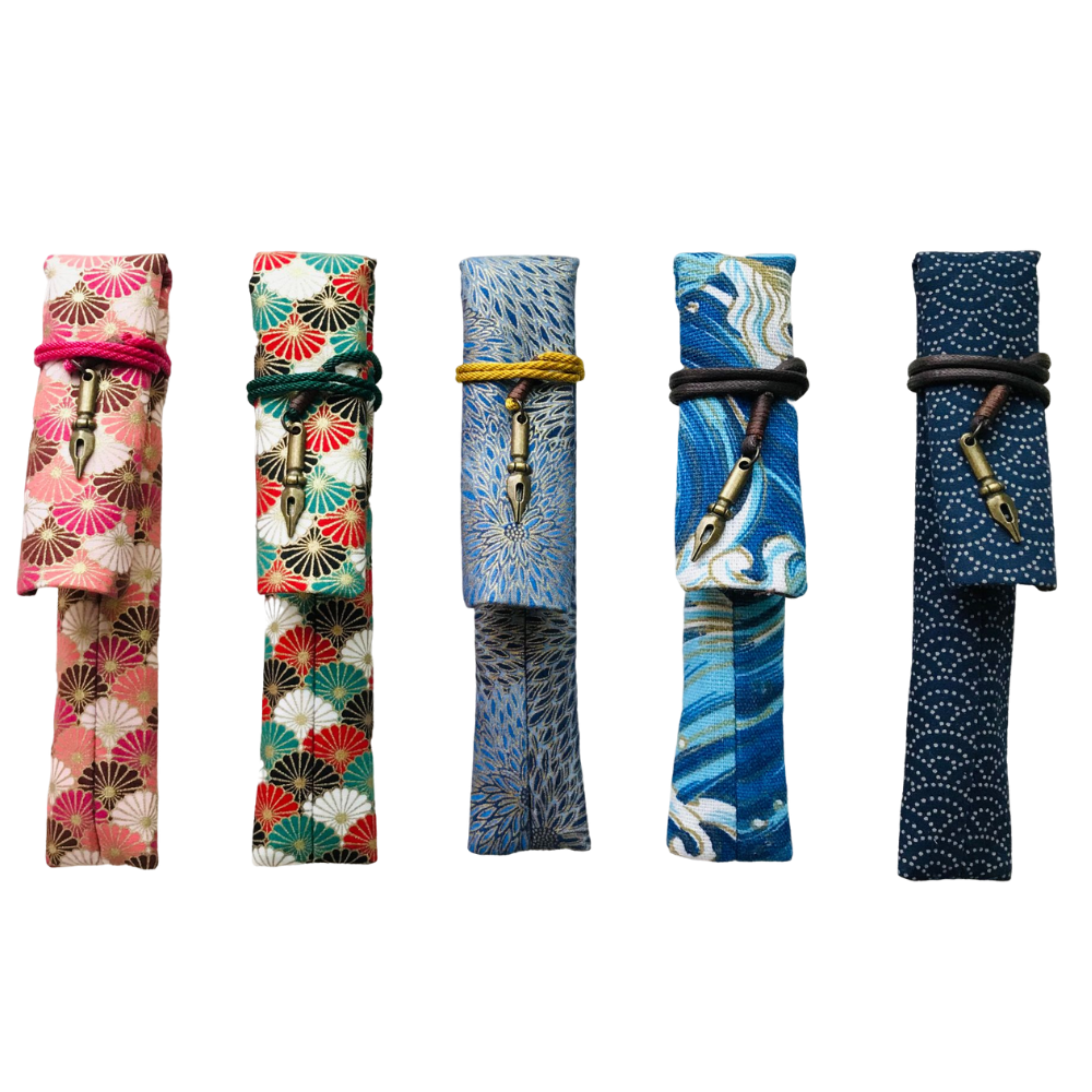 Kyoku haku seigaiha pattern Pen Sleeve für 1 Schreibgerät