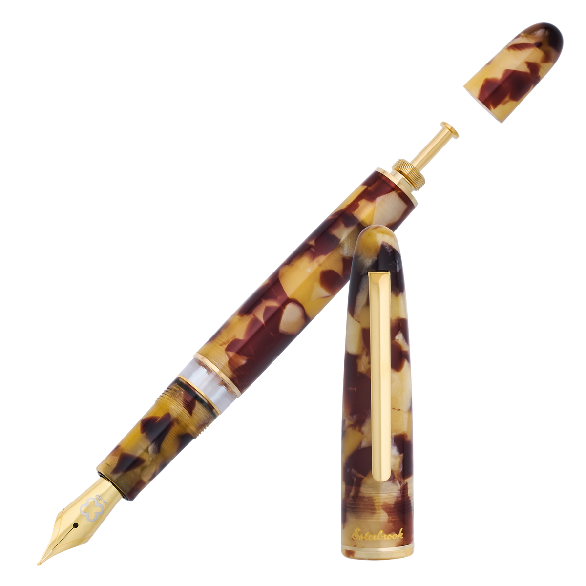 Esterbrook Estie Tortoise Gold Trim Button Piston Fountain Pen