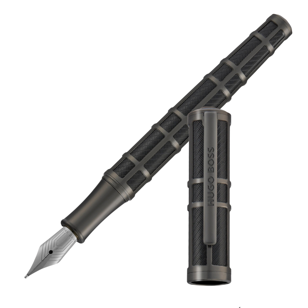 Hugo Boss Frame Grid Black & Gun Füllfederhalter