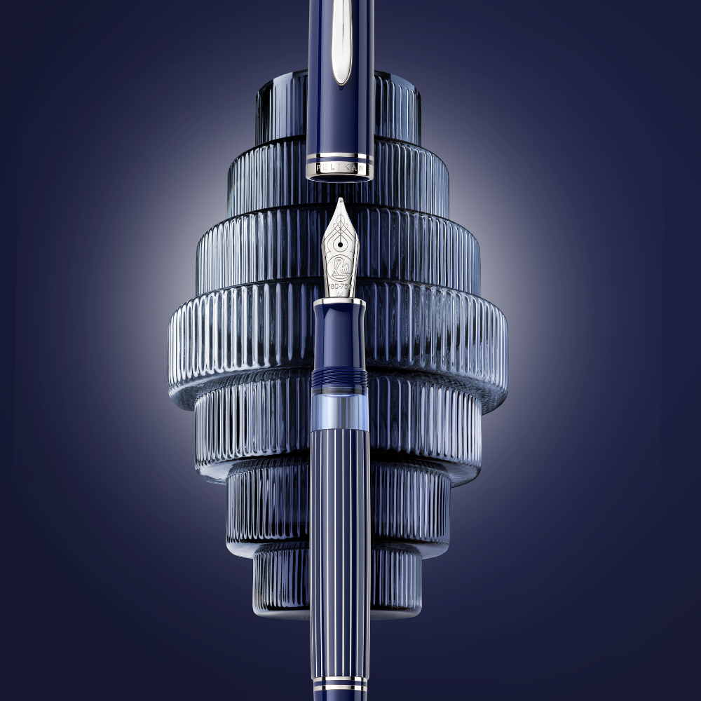 Pelikan M815 Metal Striped Blue - Vorbestellung - Special Edition Füllhalter