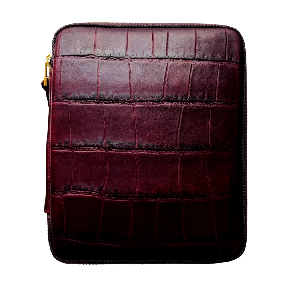 Kyoku haku soft Vegetable Tanned Leather Pen Case Ancora Red für 10 Schreibgeräte