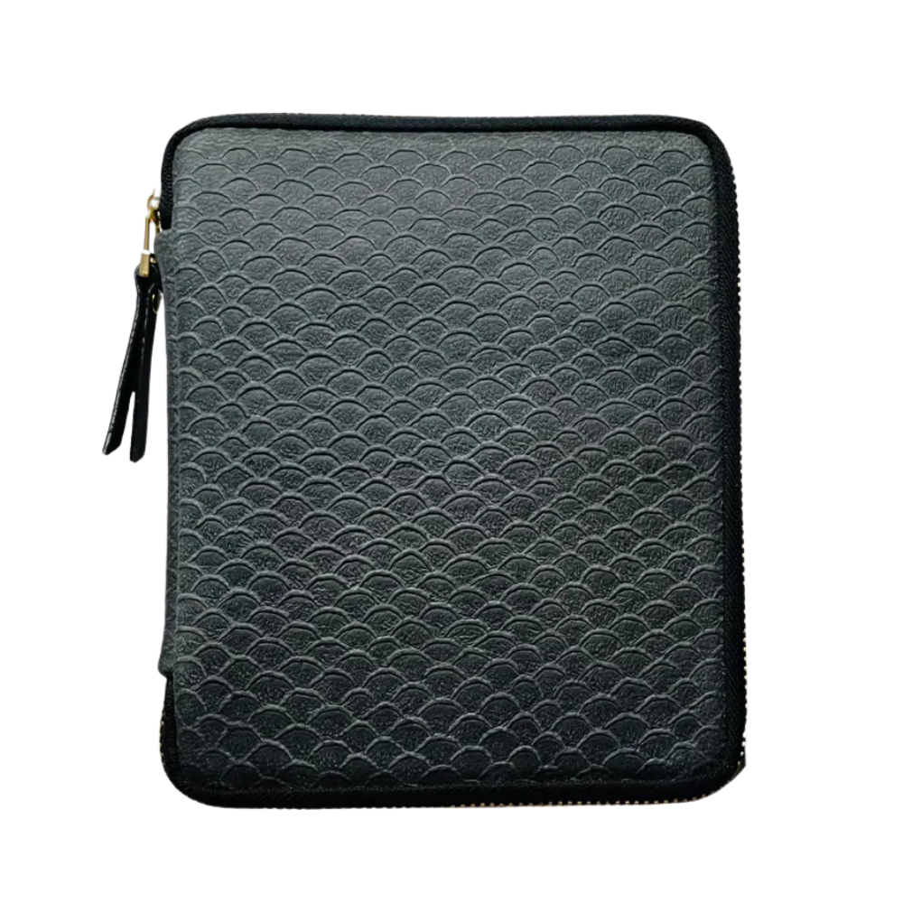 Kyoku haku Chrome Leather Zippered Pen Case für 5 Schreibgeräte