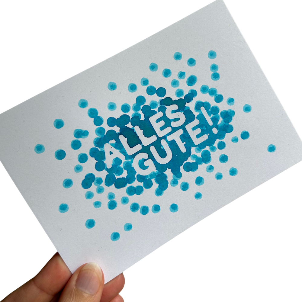Alles Gute - Tinten Swatch Kreativkarte
