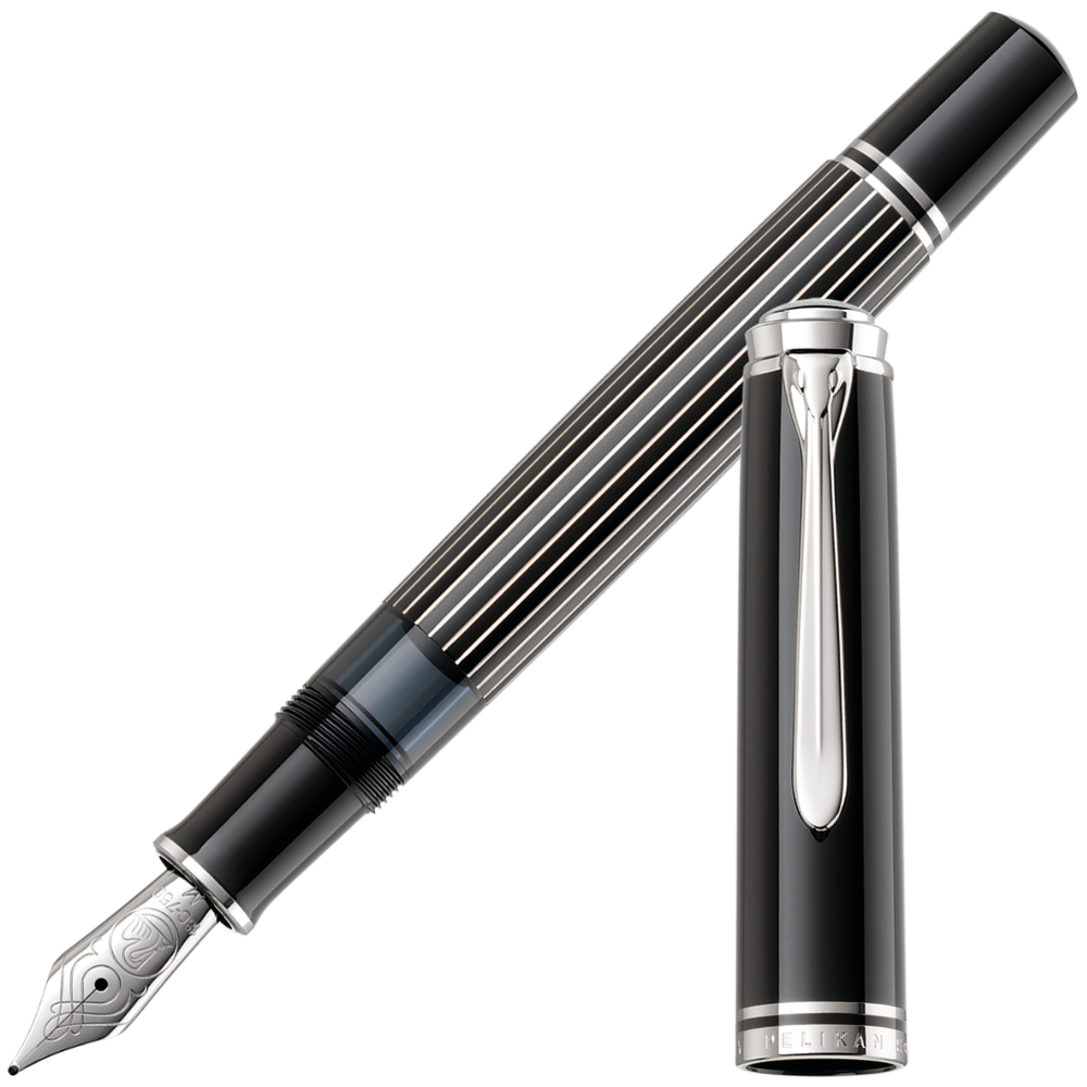 Pelikan M815 Metal Striped Schwarz Füllfederhalter