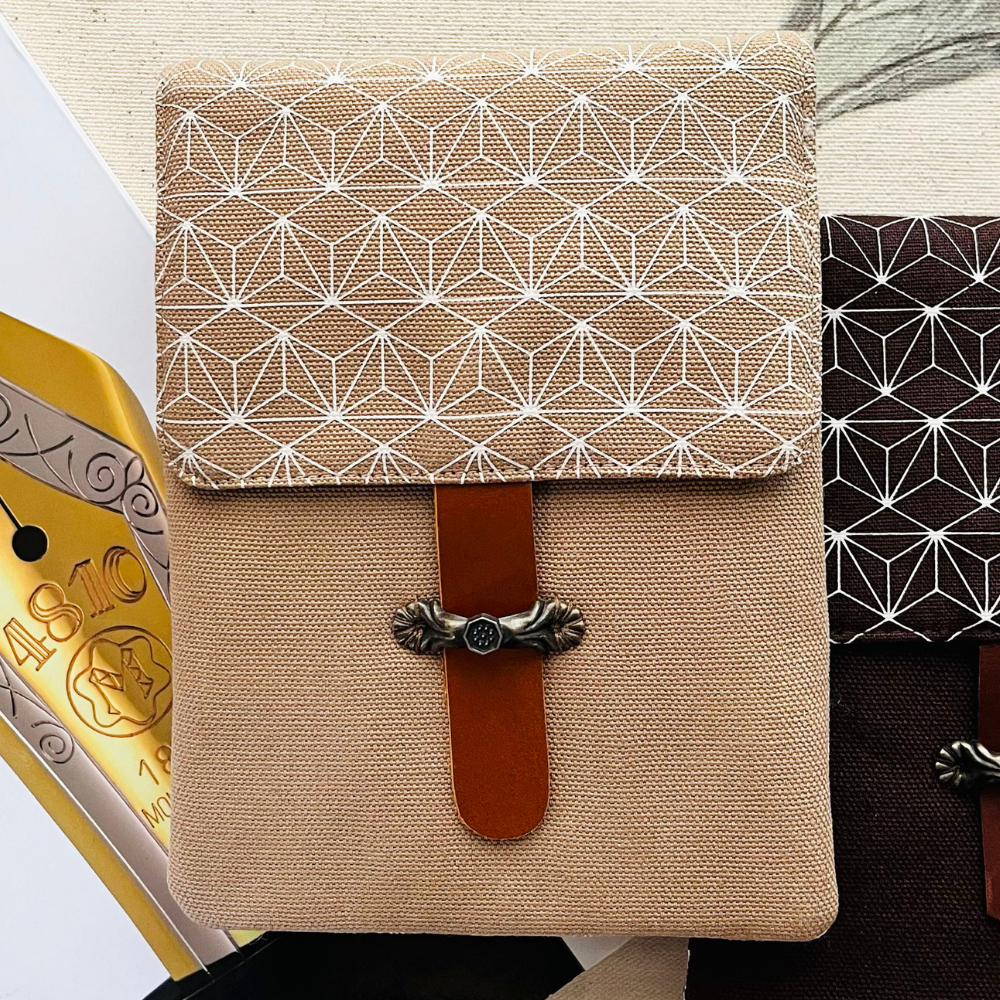 Kyoku haku Window Grating Flap Pen Case für 4 Schreibgeräte