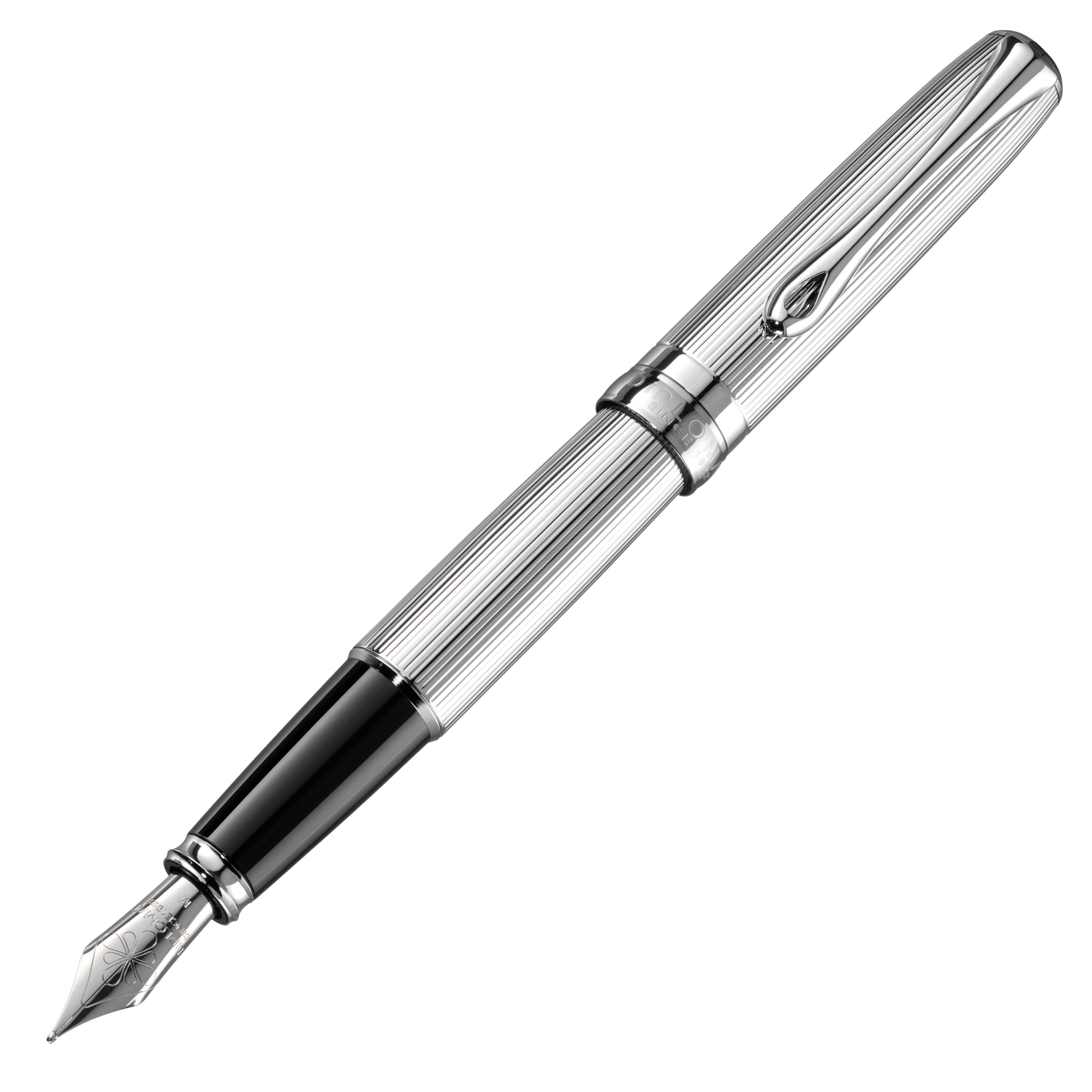 Diplomat Excellence A2 Guillochiert Chrom Füllfederhalter