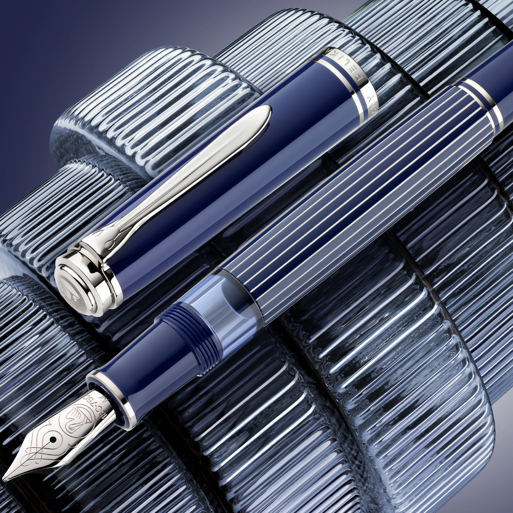 Pelikan M815 Metal Striped Blue - Vorbestellung - Special Edition Füllhalter