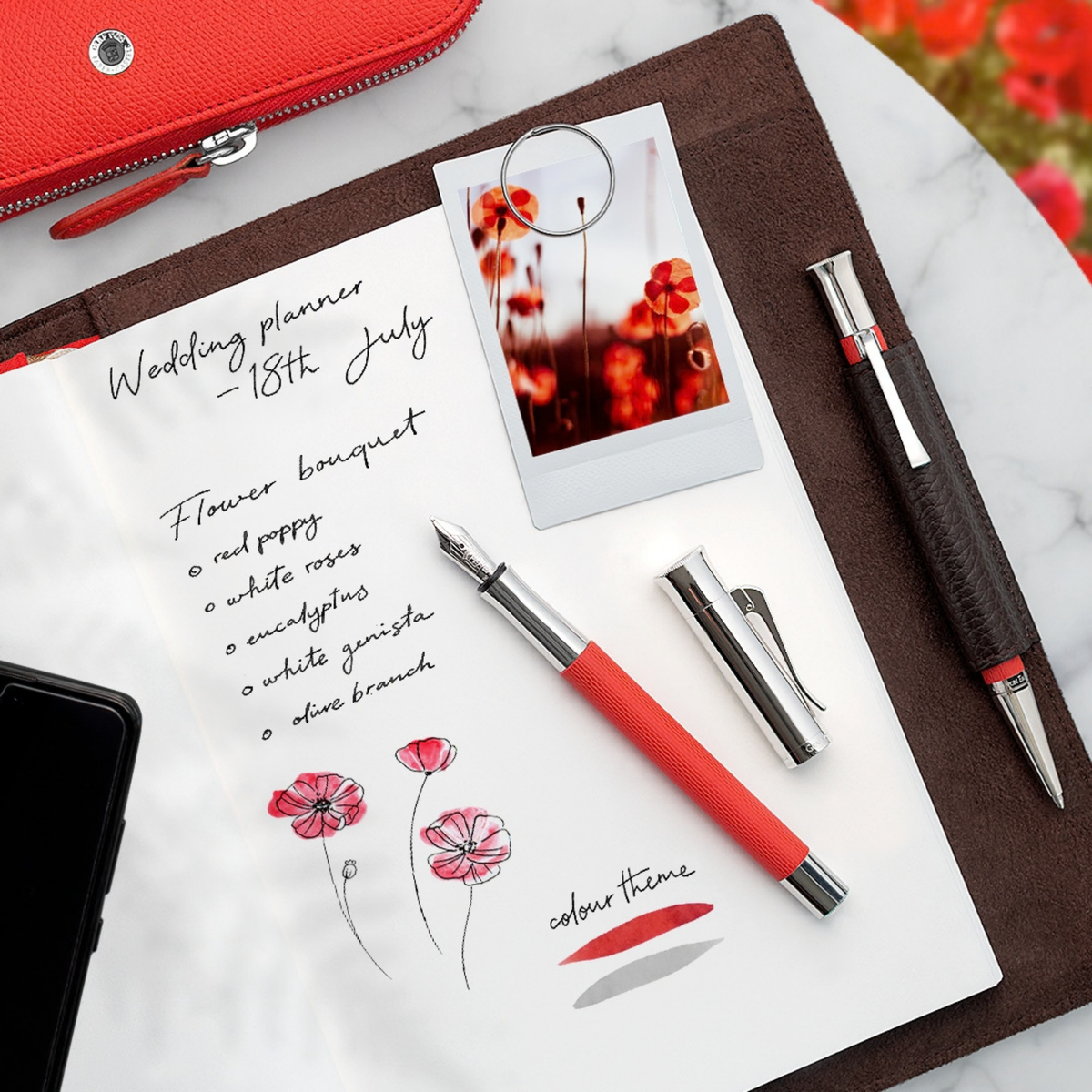 Graf von Faber-Castell Guilloche India Red Füllfederhalter
