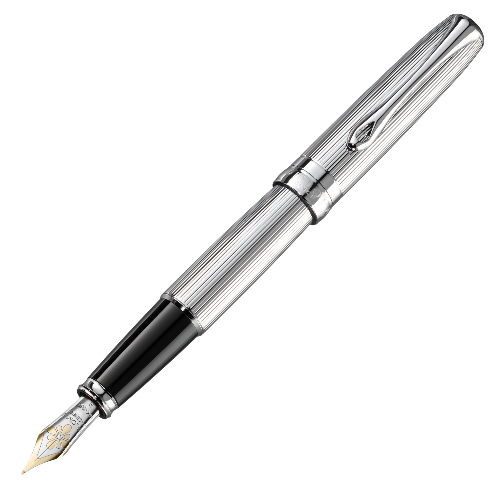 Diplomat Excellence A2 Guillochiert Chrom Füllfederhalter