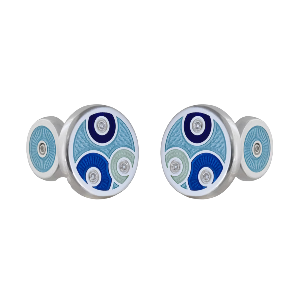 David Oscarson – Pierrot Pierrette Cufflinks - Azure Blue