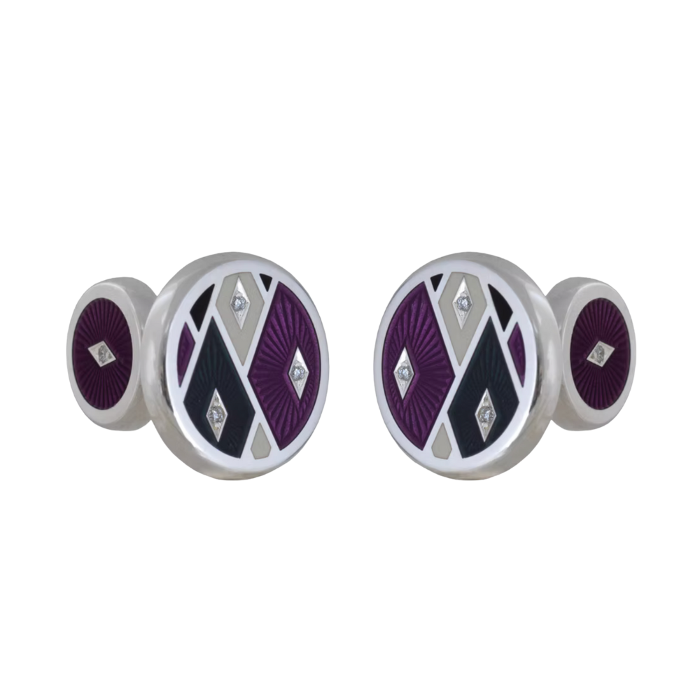 David Oscarson – Harlequin Cufflinks - Violet