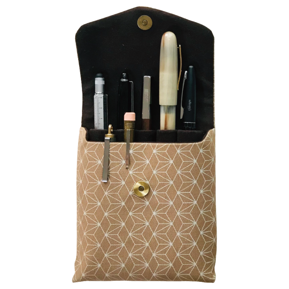 Kyoku haku Window Grating Pen Case für 5 Schreibgeräte