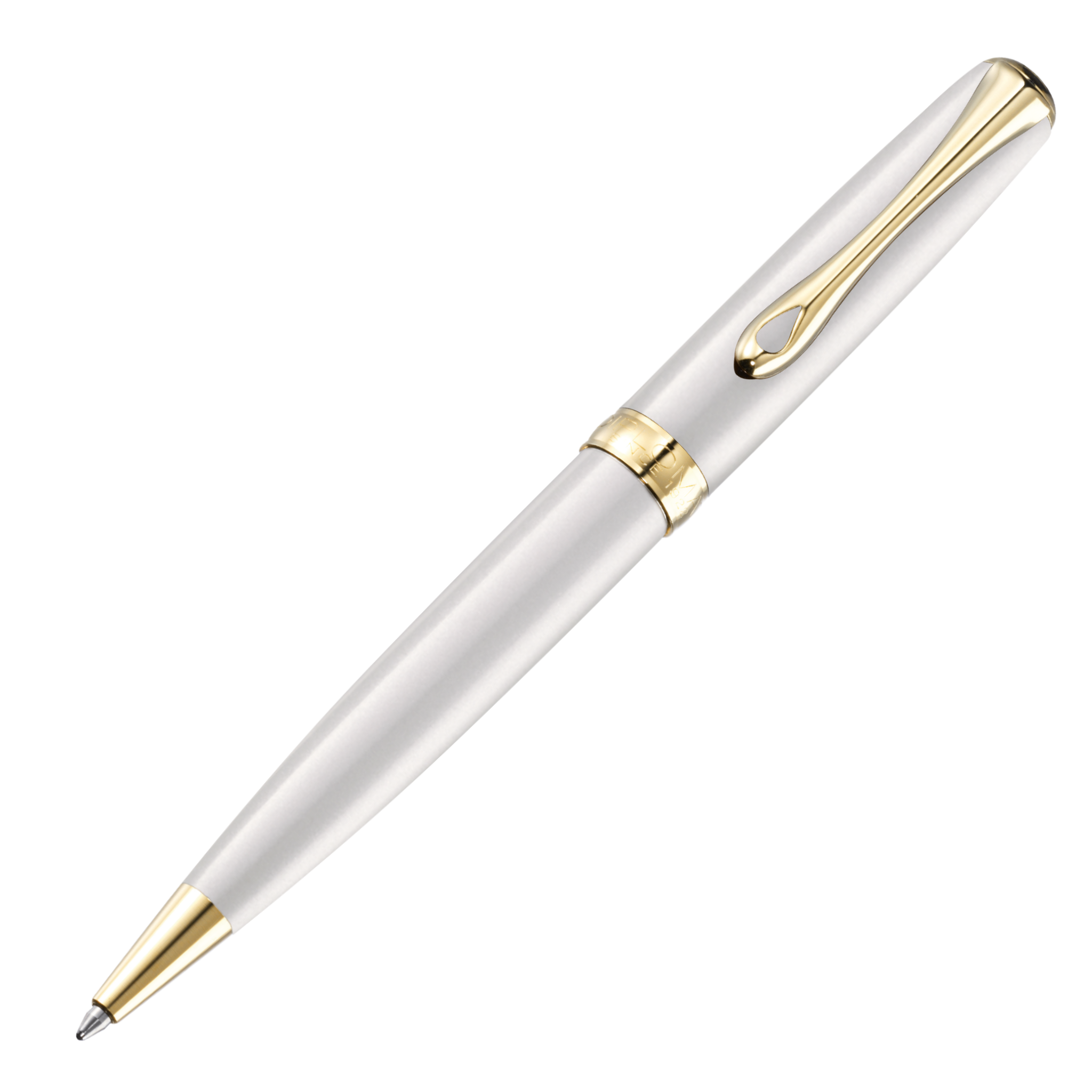 Diplomat Excellence A2 Weiß Perlmutt Gold Kugelschreiber
