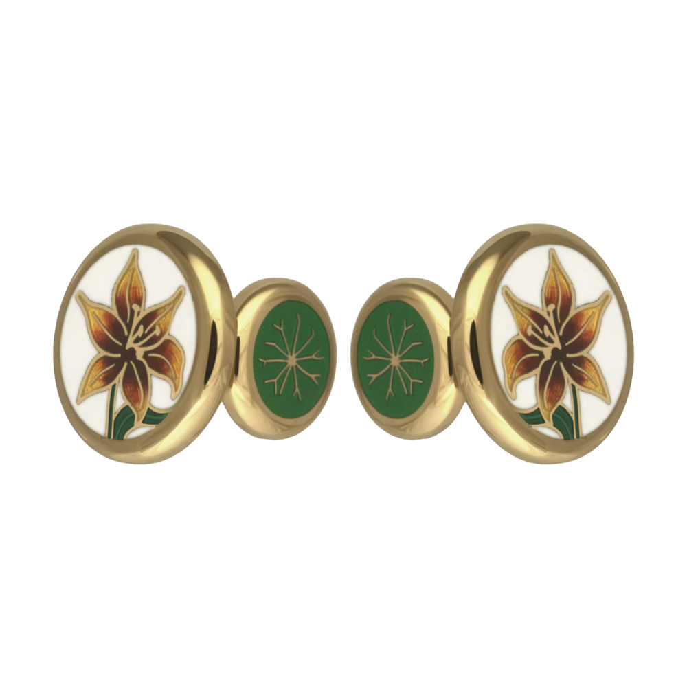 David Oscarson – Lilies Cufflinks - White