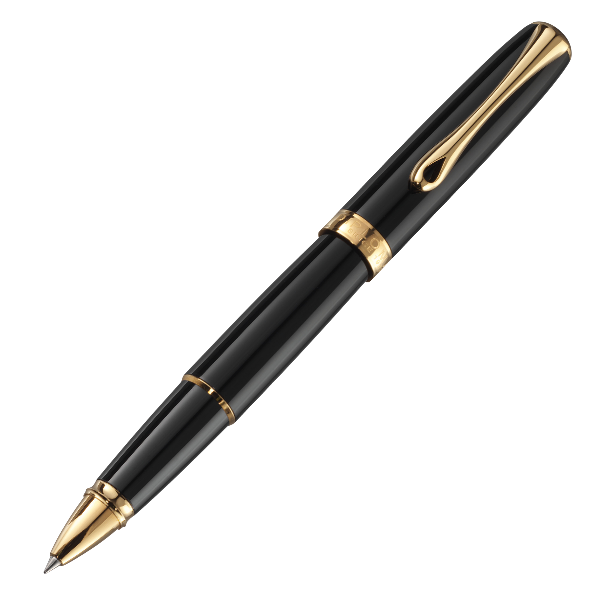 Diplomat Excellence A2 Lack Schwarz vergoldet Rollerball