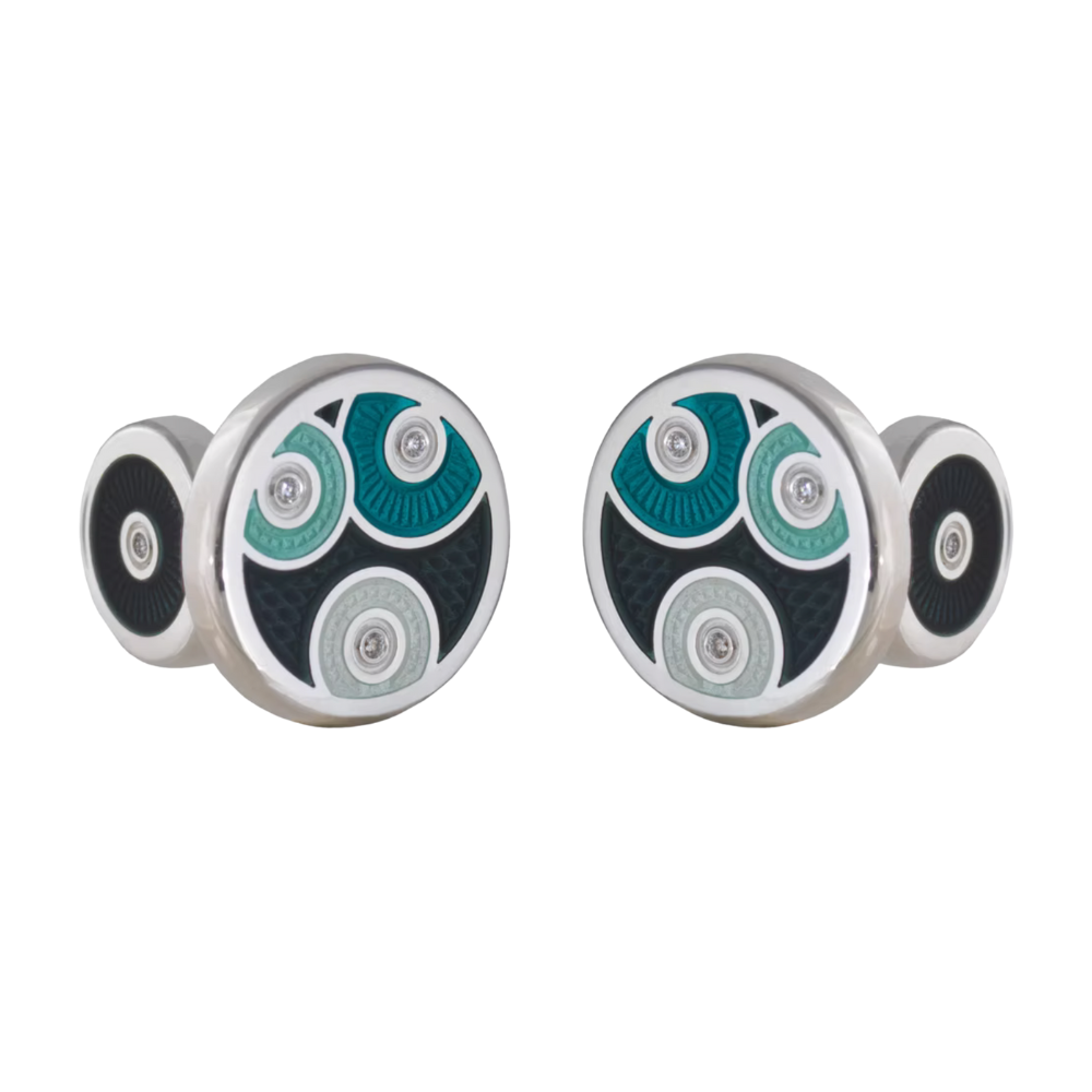 David Oscarson – Pierrot Pierrette Cufflinks - Teal