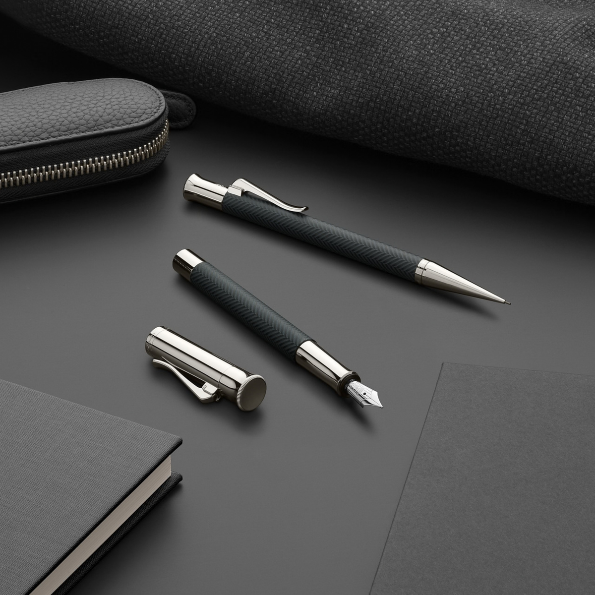 Graf von Faber-Castell Guilloche Ciselé Anthracite Fountain Pen