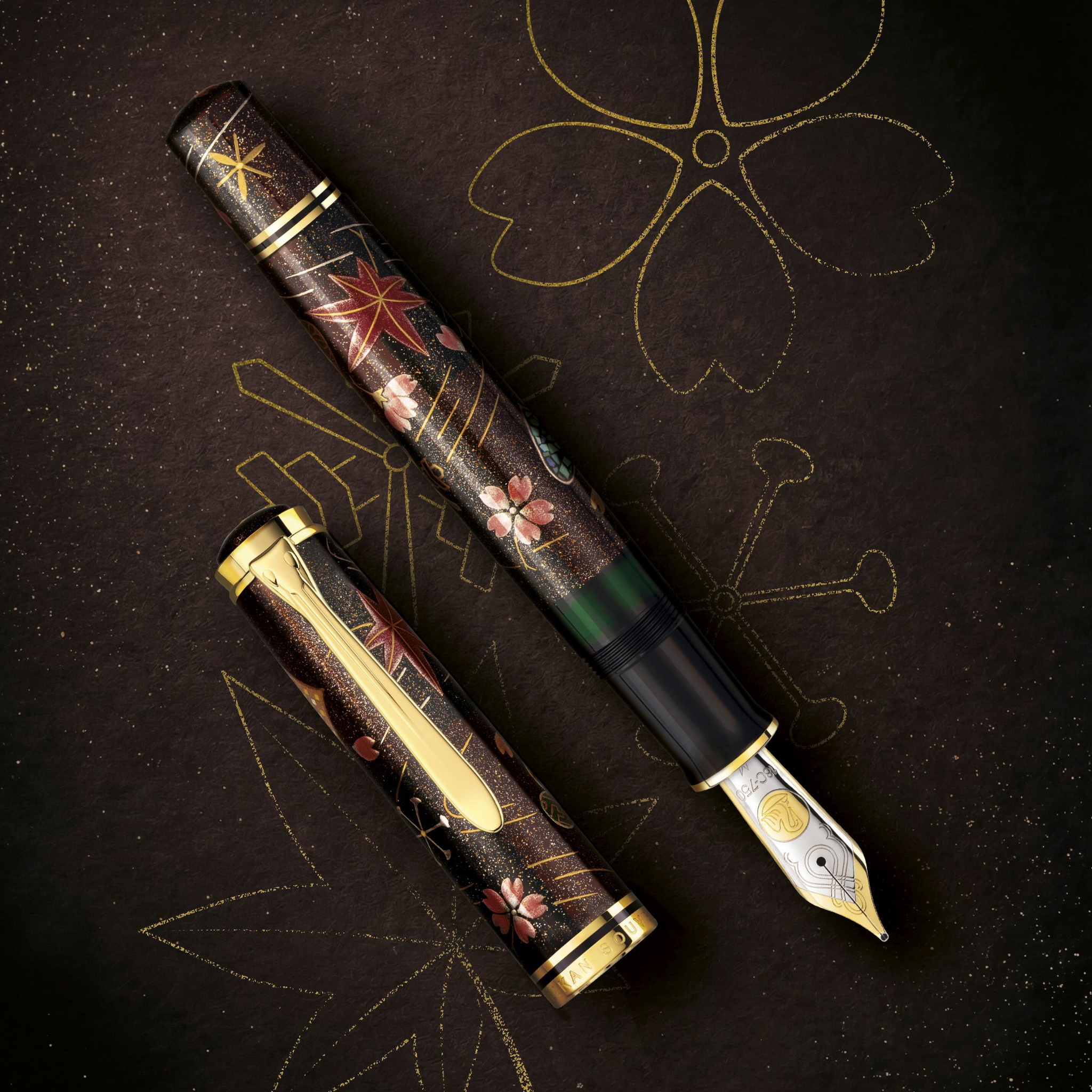 Pelikan Souverän M1000 Maki-e Four Seasons Lucky Charm Füllfederhalter
