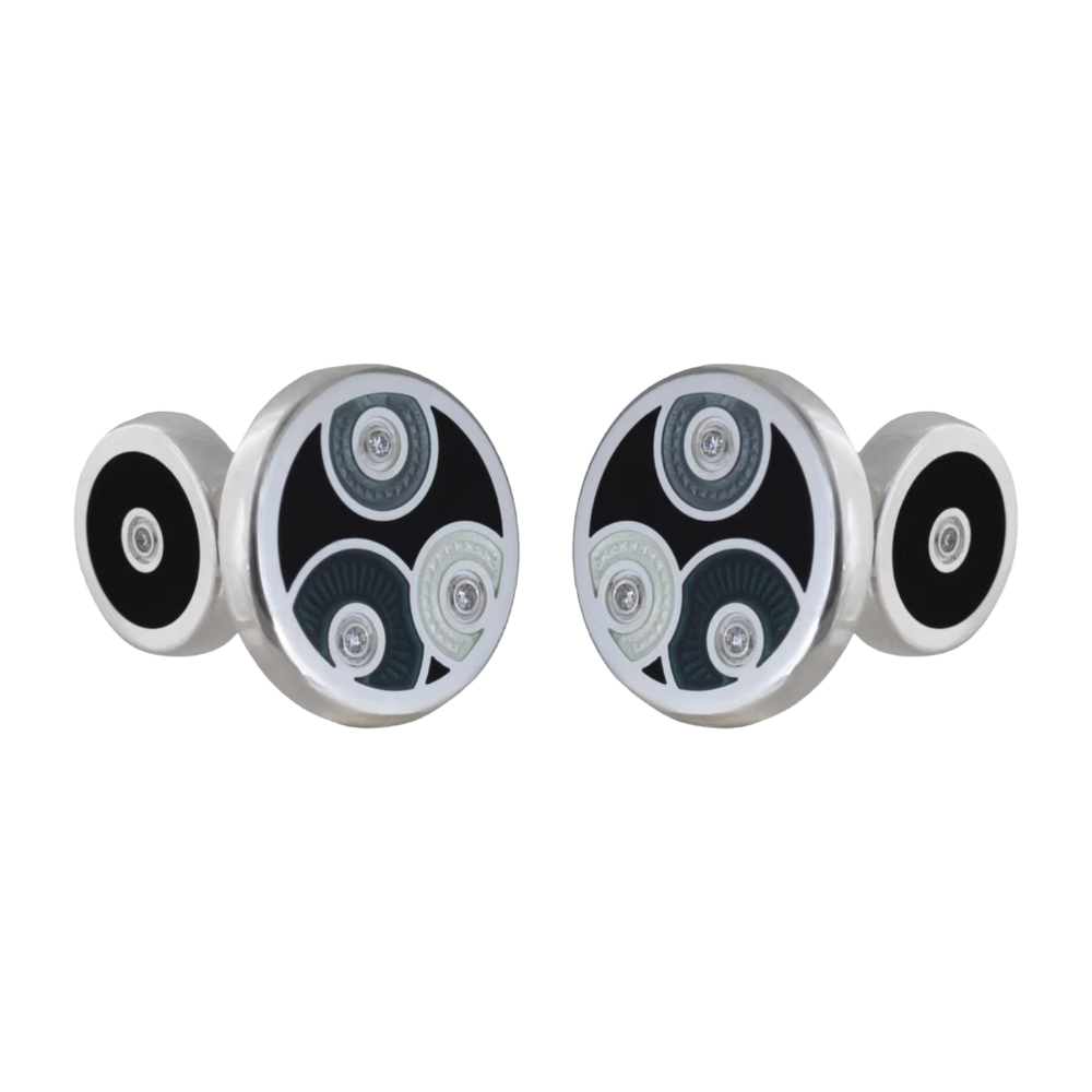 David Oscarson – Pierrot Pierrette Cufflinks - Monochrom Black