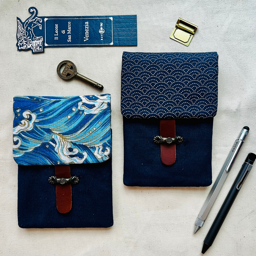 Kyoku haku Wave Flap Pen Case für 4 Schreibgeräte