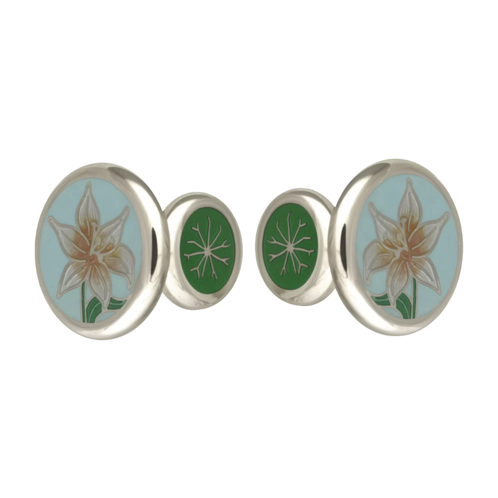 David Oscarson – Lilies Cufflinks - Blue