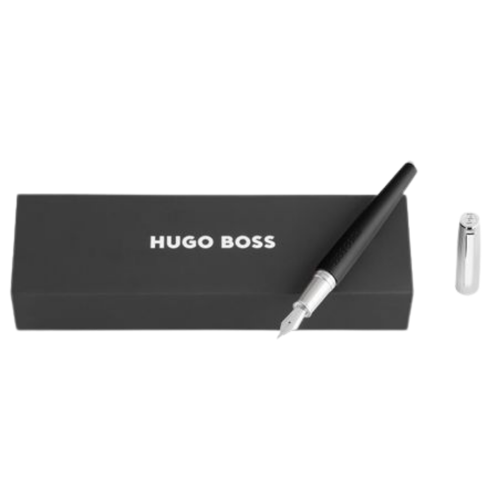 Hugo Boss Illusion Arcade Black & Chrome Füllfederhalter
