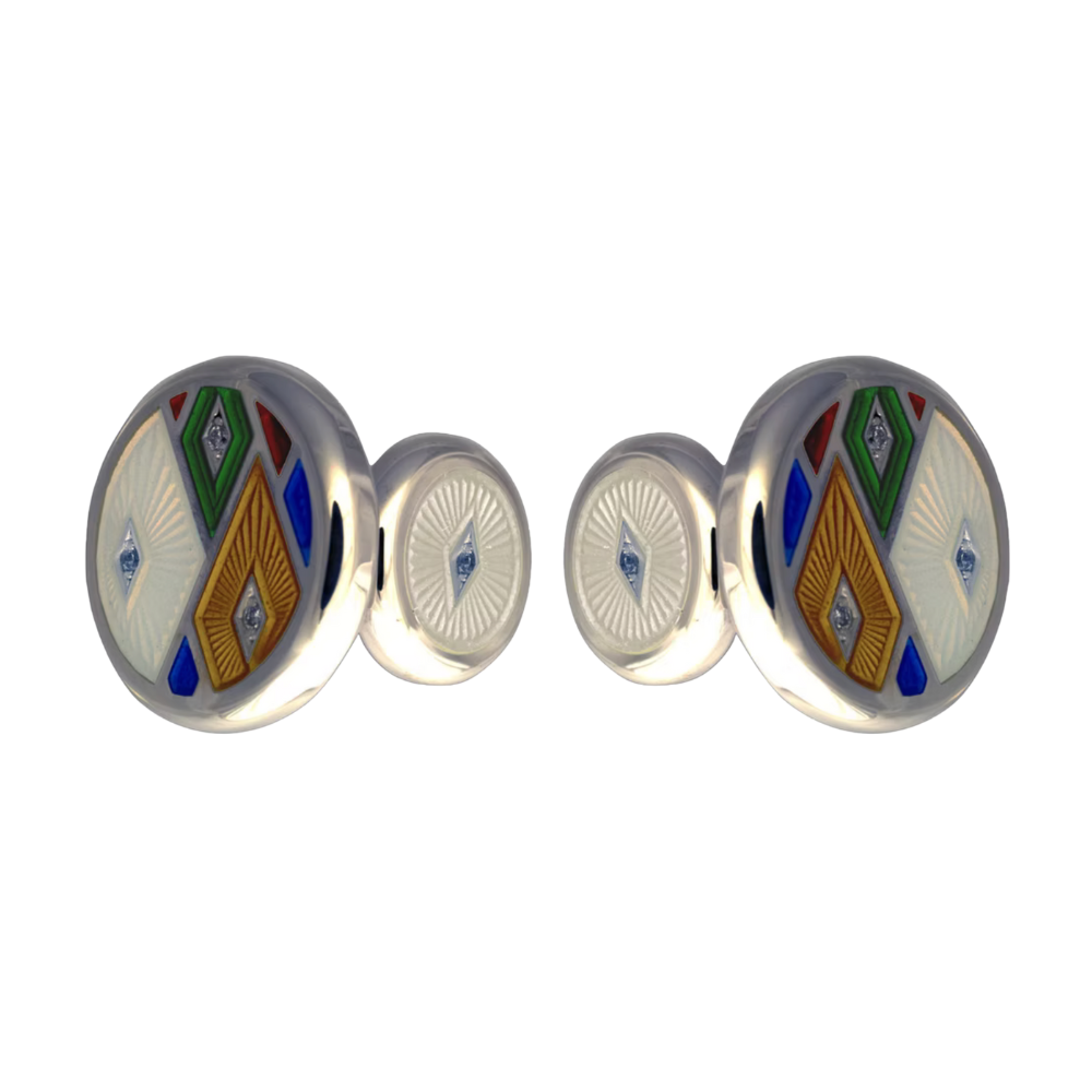 David Oscarson – Harlequin Cufflinks - White