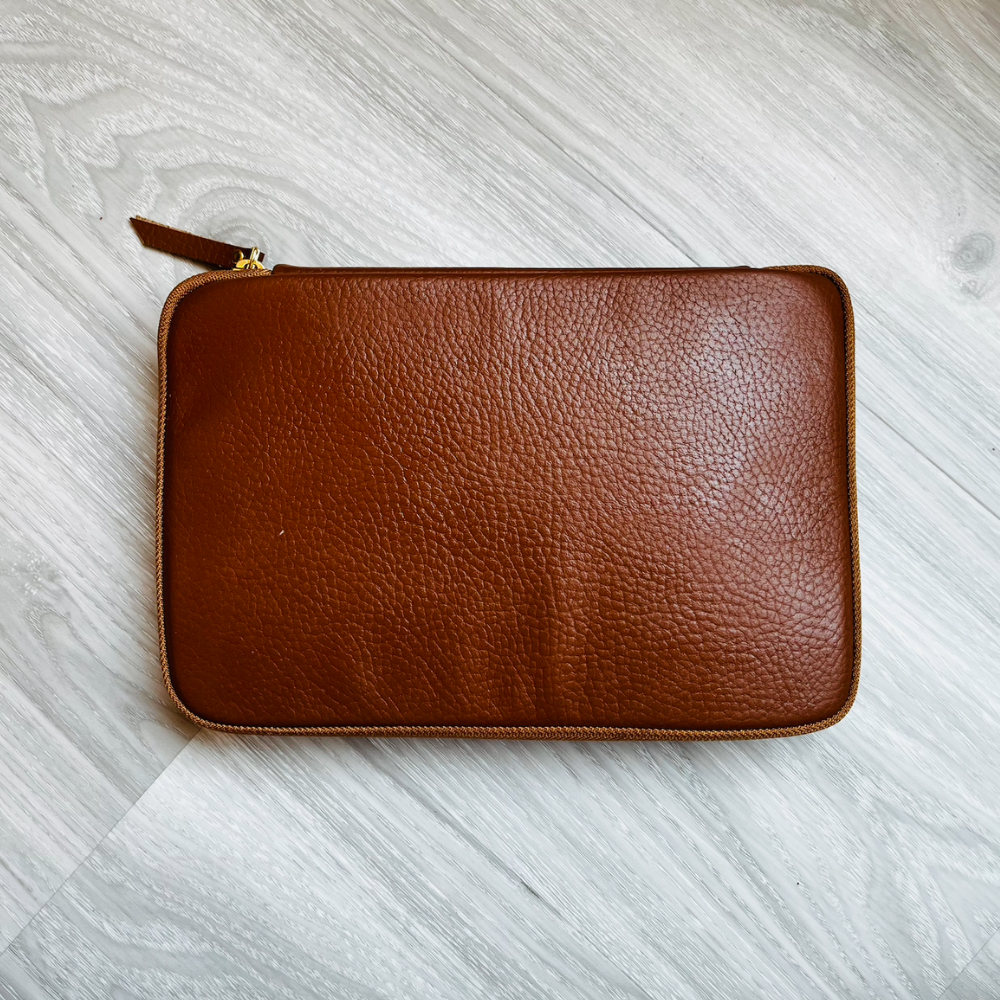 Kyoku haku Leather brown Zippered Pen Case für 10 Schreibgeräte