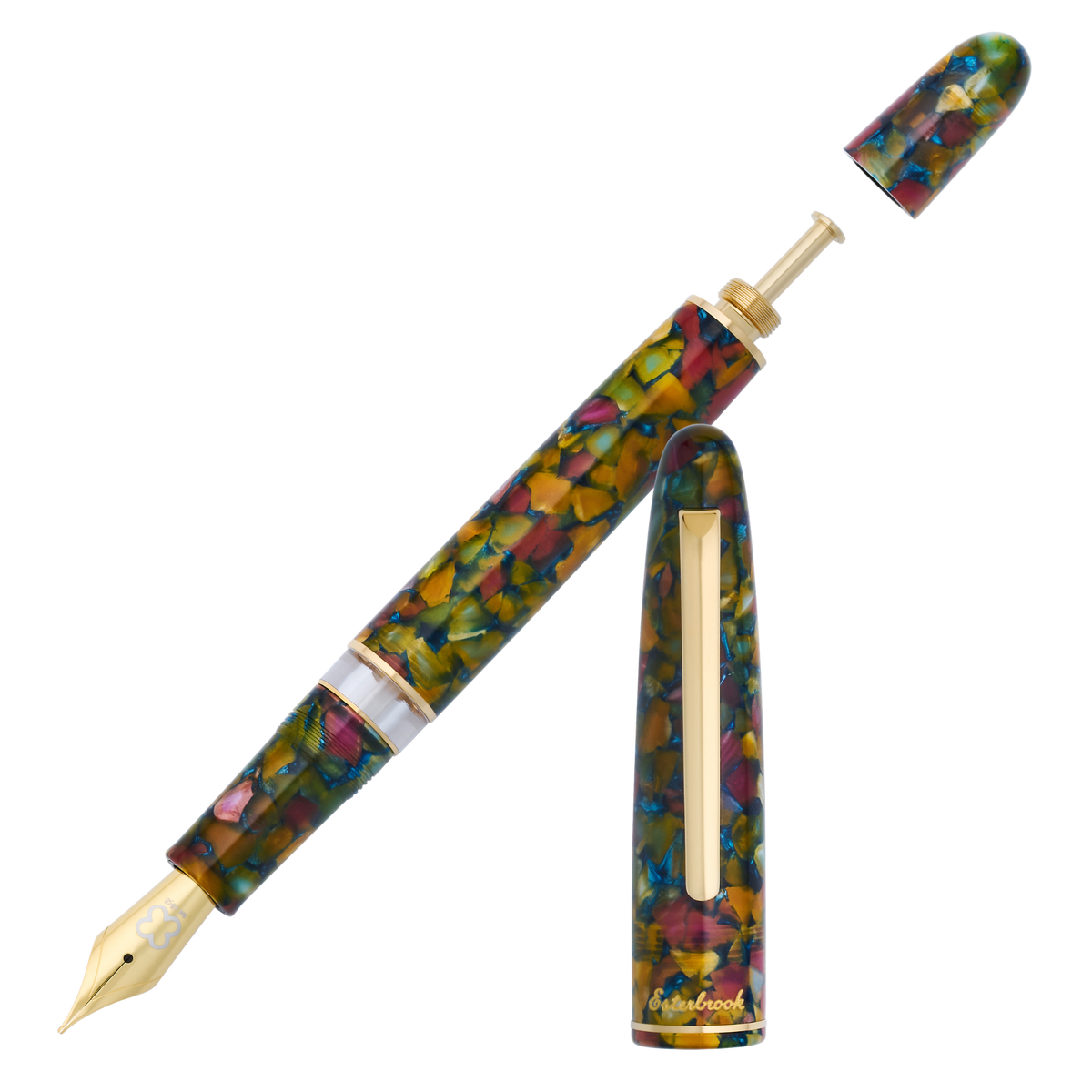 Esterbrook Estie Botanical Gardens Gold Trim Button Piston Fountain Pen