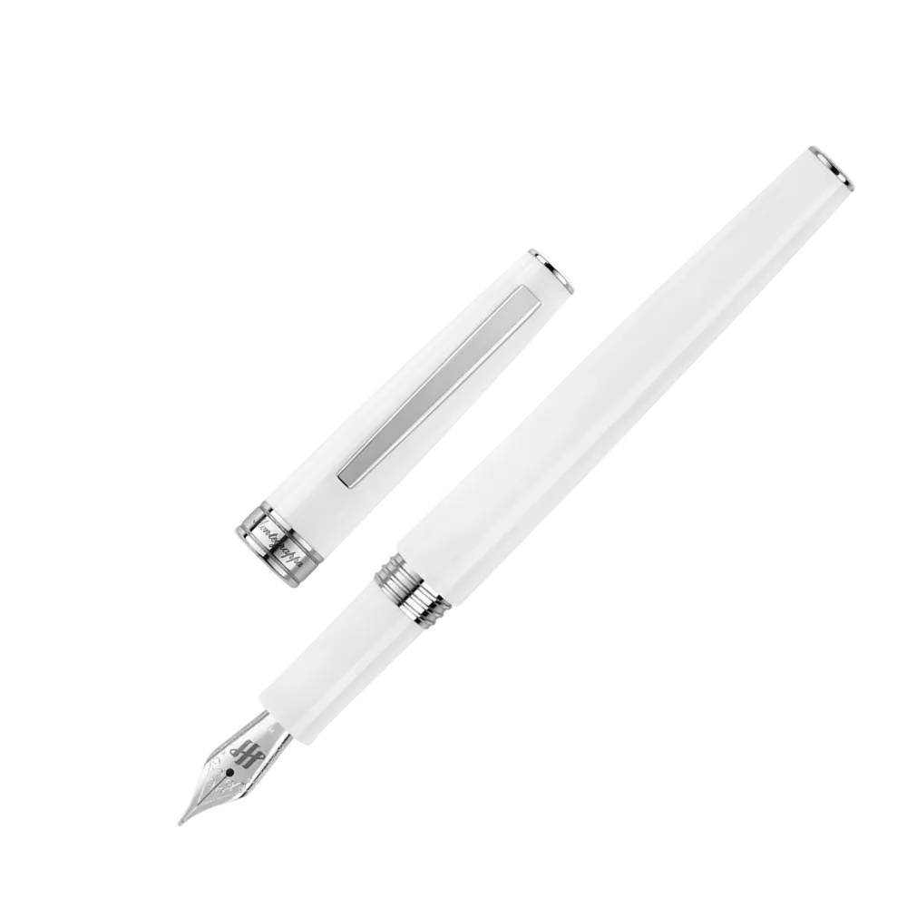 Close-up of the Armonia Fountain Pen showcasing its refined Frost White finish.