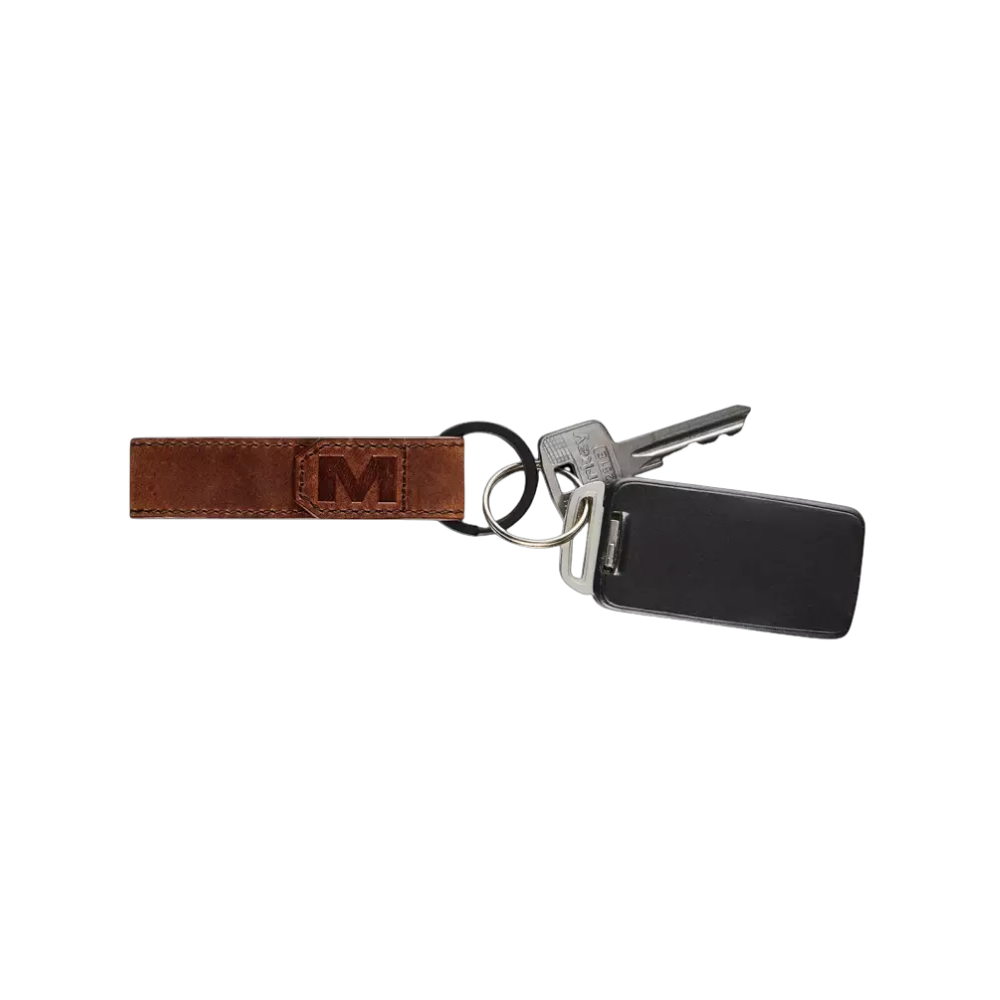 "Maverick Leder-Schlüsselanhänger mit Schlüssel und Ring"