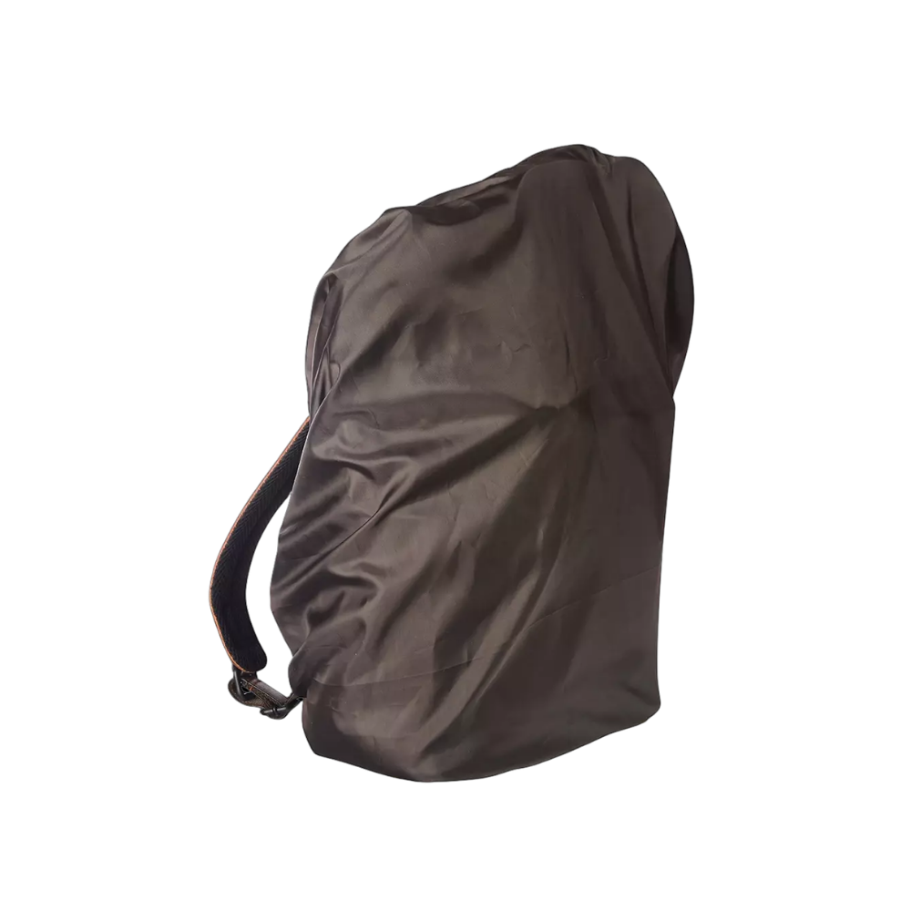 "Maverick Leder-Rucksack, seitliche Ansicht, braunes Leder"