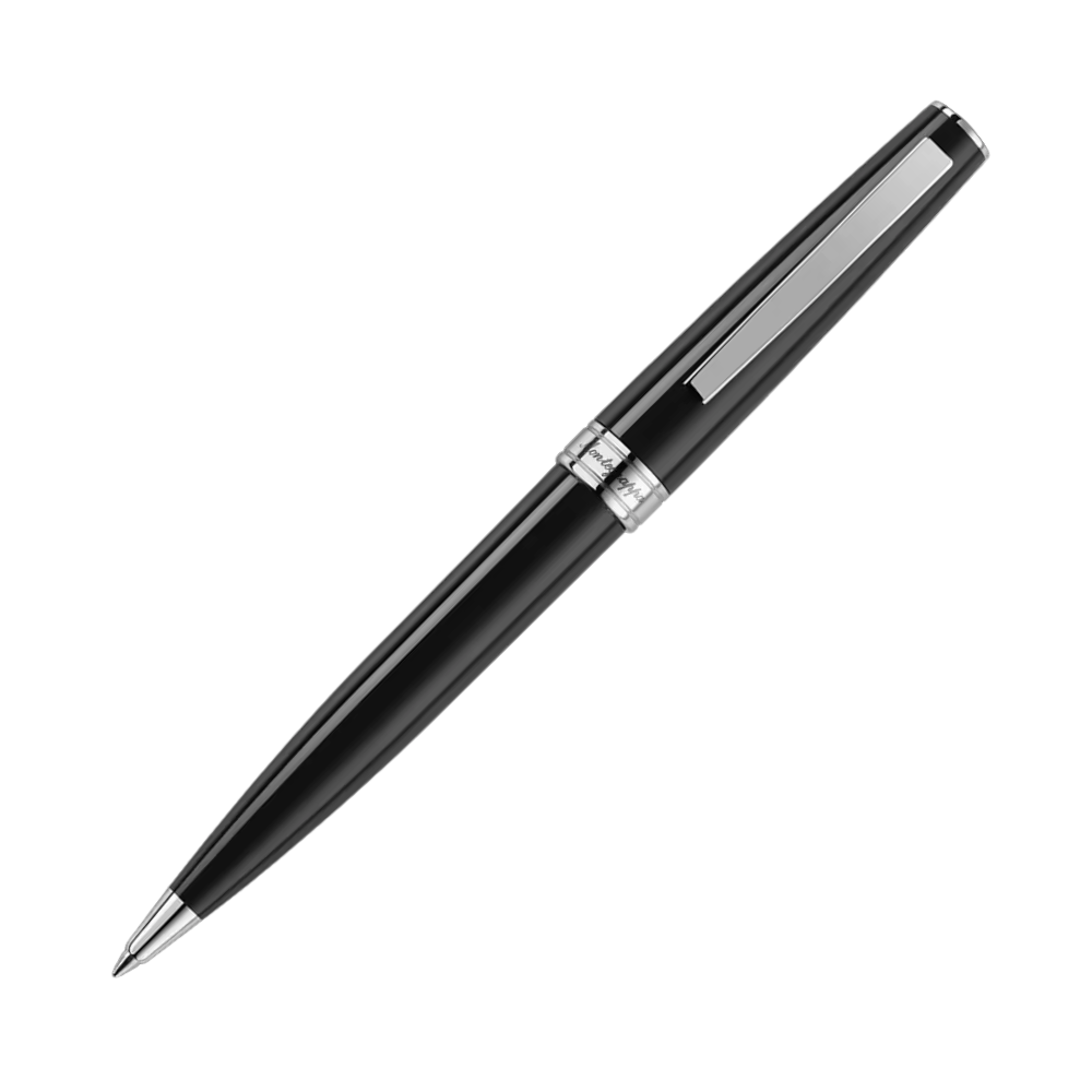 Montegrappa Armonia Black Kugelschreiber with a sleek black resin barrel and polished stainless steel trim for a refined, professional look.