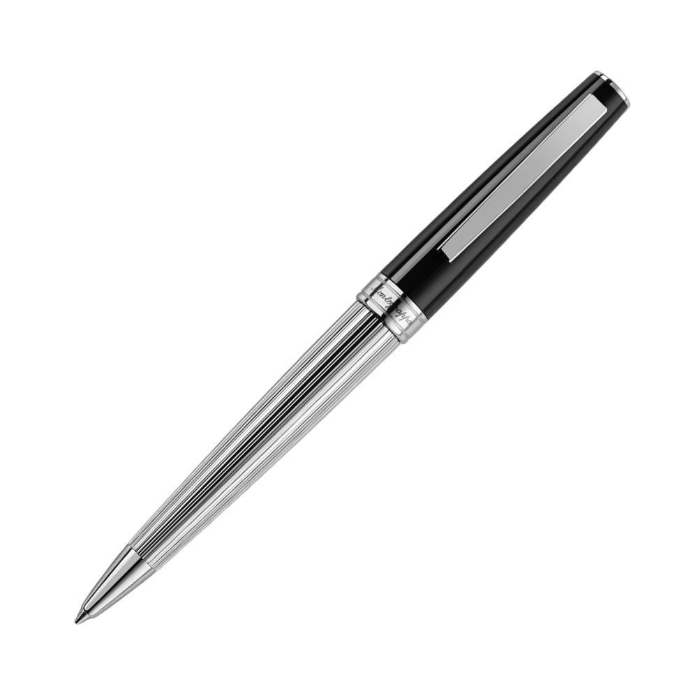 Montegrappa Armonia Duetto Black Kugelschreiber, edles Design mit Edelstahl-Akzenten