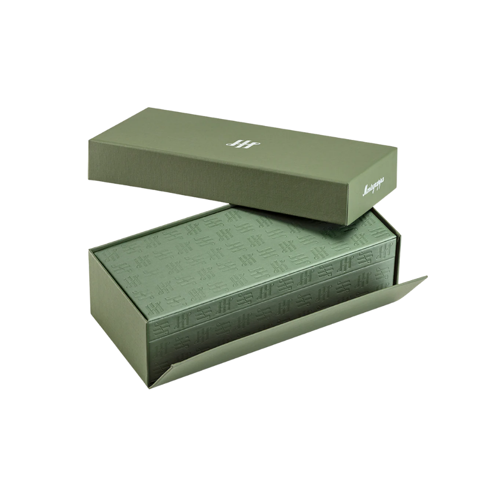 Detailansicht der IP-Gelbgold-Zierelemente am Montegrappa Otto Kugelschreiber