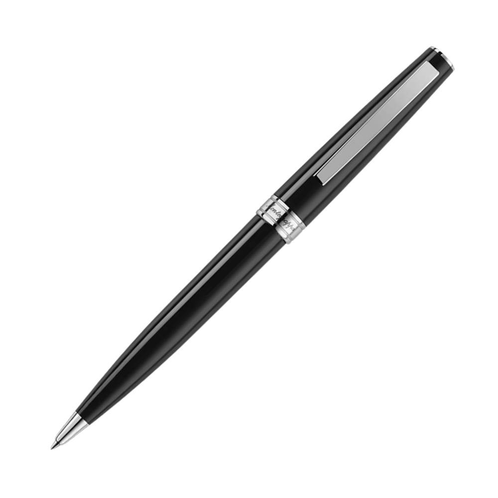 Montegrappa Armonia Mini Black Kugelschreiber, elegantes Design mit Edelstahl-Akzenten