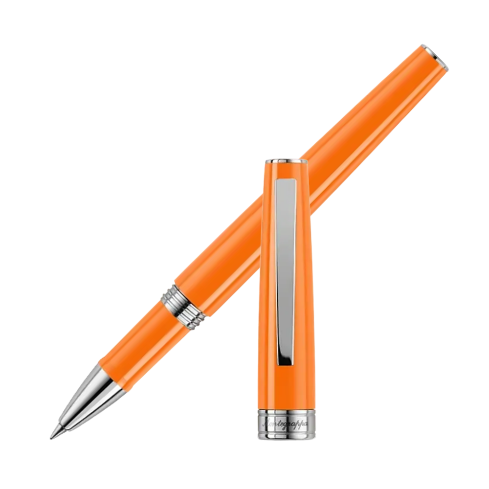 Montegrappa Armonia Mini Orange Rollerball Pen, elegantes Design mit Edelstahl-Akzenten