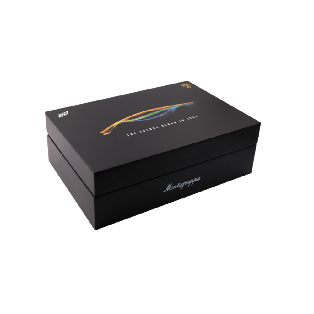 Montegrappa Automobili Lamborghini 60° Füllfederhalter, innovatives Design mit Carbonfaser und anodisiertem Titan.